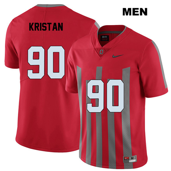 Ohio State Buckeyes Men's Bryan Kristan #90 Red Authentic Nike Elite College NCAA Stitched Football Jersey NC19S81UP